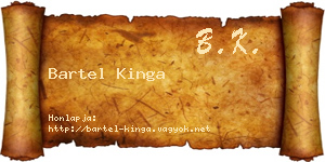 Bartel Kinga névjegykártya